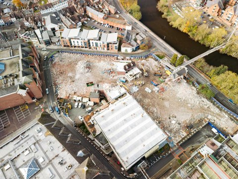 Latest On Demolition of Shrewsbury's Riverside Shopping Centre - 28th October 2024