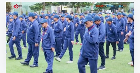 Prabowo Olahraga Pagi bersama Kabinet Merah Putih