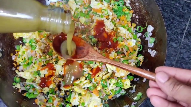 ASMR：EGG FRIEDRICE ＊RECIPE＊+EATING EGG FRIED RICE,CHICKEN MANCHURIAN,CHILLI CHICKEN,CHICKEN LOLLIPOP