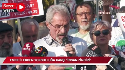 İzmir’de emeklilerden yoksulluğa karşı ‘insan zinciri’...
