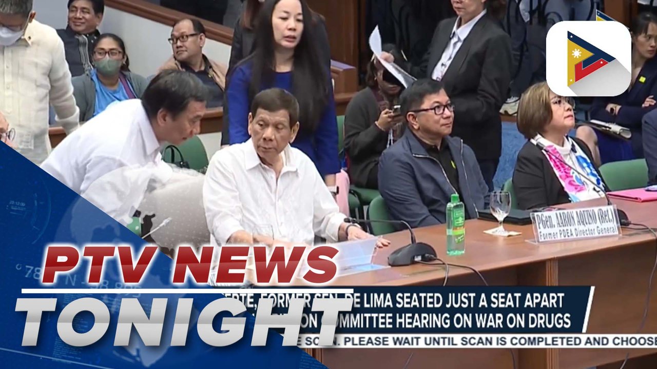 Ex-Pres. Duterte attends Senate probe on drug war, explains side to lawmakers
