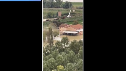 Il sorvolo con l'elicottero: gli allagamenti nel Ferrarese