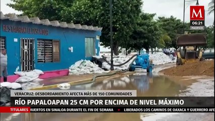 Río Papaloapan rebasa su nivel máximo, afecta a 150 comunidades