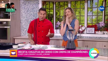 Realiza una receta de chuleta de cerdo con champiñones