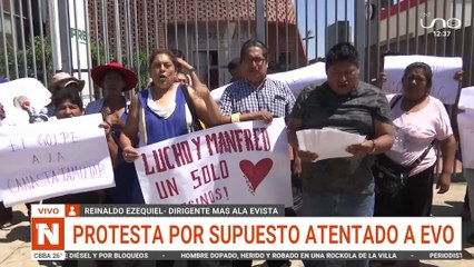 Protesta por supuesto atentado a Evo