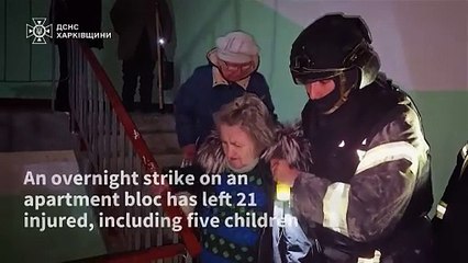 Rescuers in Kharkiv assist victims in aftermath of airstrike