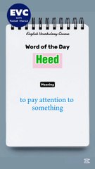 "Heed" Meaning in English| English Vocabulary Course #english #englishvocabulary