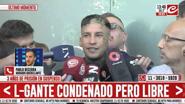 Abogado querellante contra L-Gante: Está condenado por todos los hechos