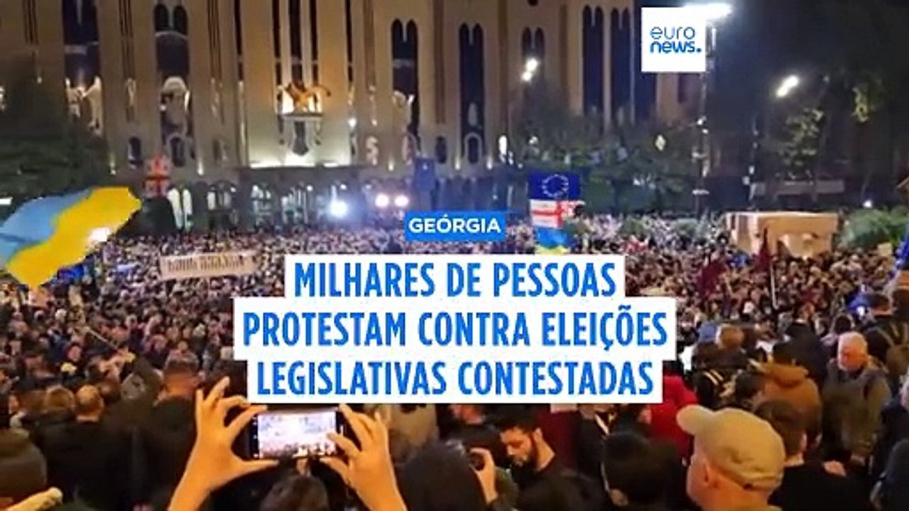Milhares protestam na Geórgia contra as eleiçõe...