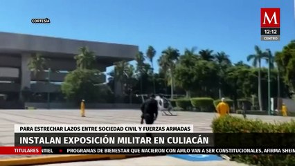 En medio de ola de violencia, instalan exposición militar en Palacio de Gobierno de Sinaloa