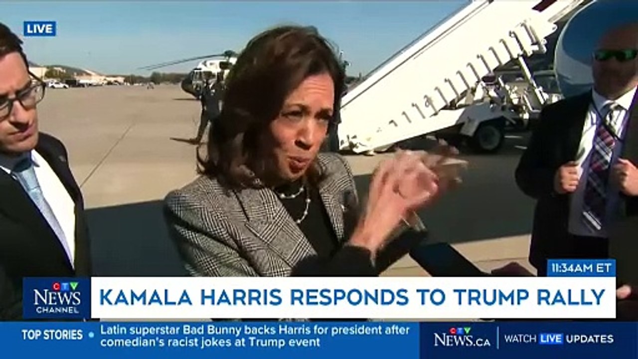 Kamala Harris Dismisses Trump’s “Nonsense” New York Rally Remarks