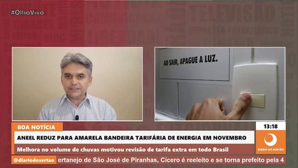 Aneel reduz para amarela bandeira tarifária de energia em novembro