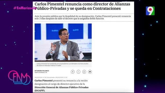 En La Diana: Carlos Pimentel renuncia como director de Alianzas Público-Privadas | ENM