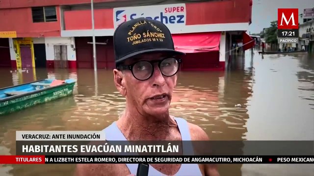 Desborde del río Coatzacoalcos en Veracruz provoca inundaciones en Minatitlán