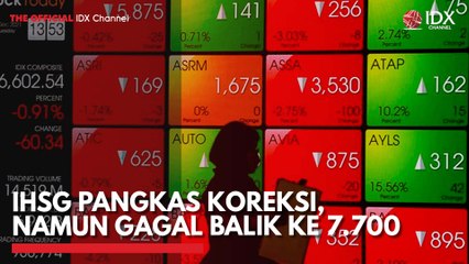 IHSG Pangkas Koreksi, Namun Gagal Balik ke 7.700