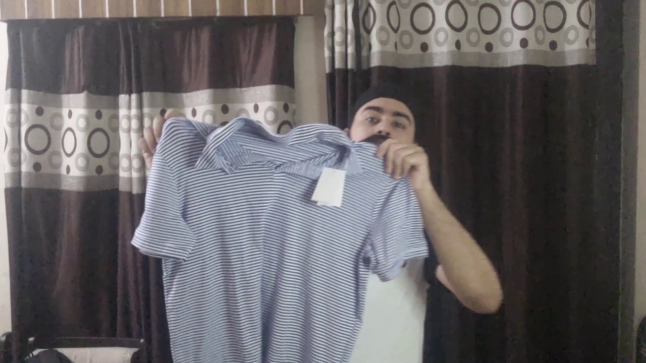 H&M Slim Fit Polo shirt Blue/White striped Review & Styling
