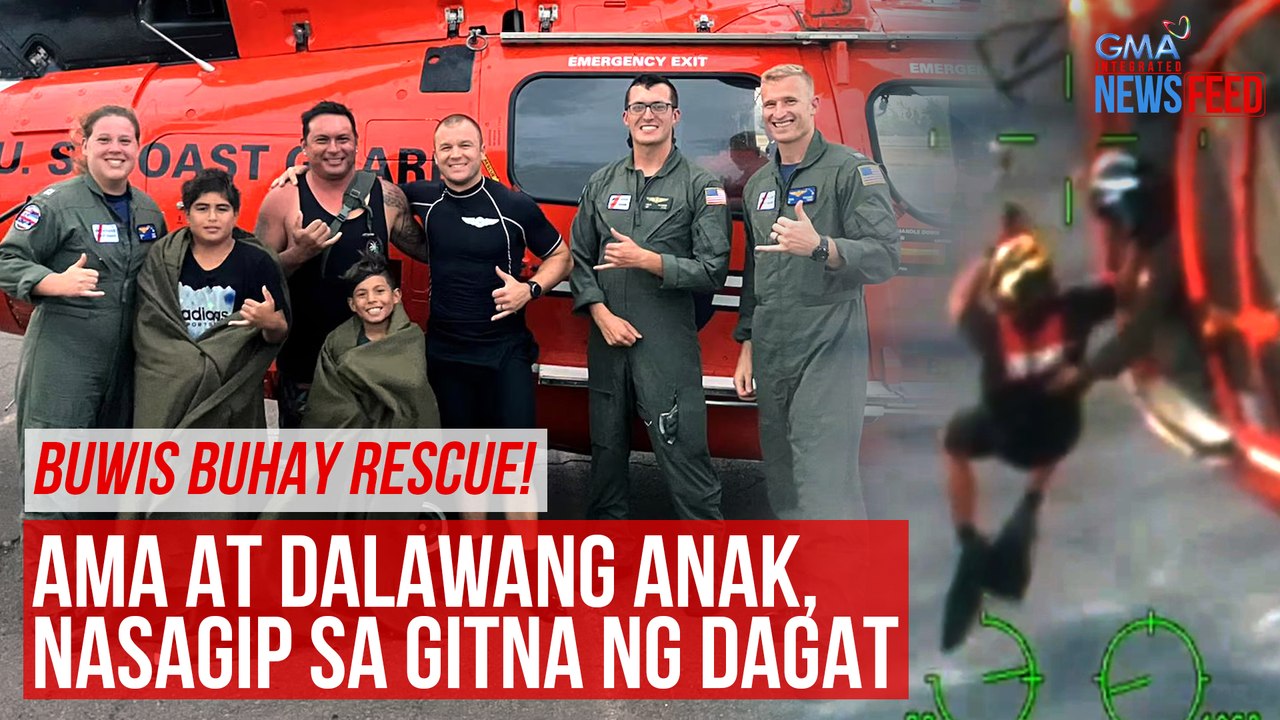 BUWIS BUHAY RESCUE! Ama at dalawang anak, nasagip sa gitna ng dagat | GMA Integrated Newsfeed