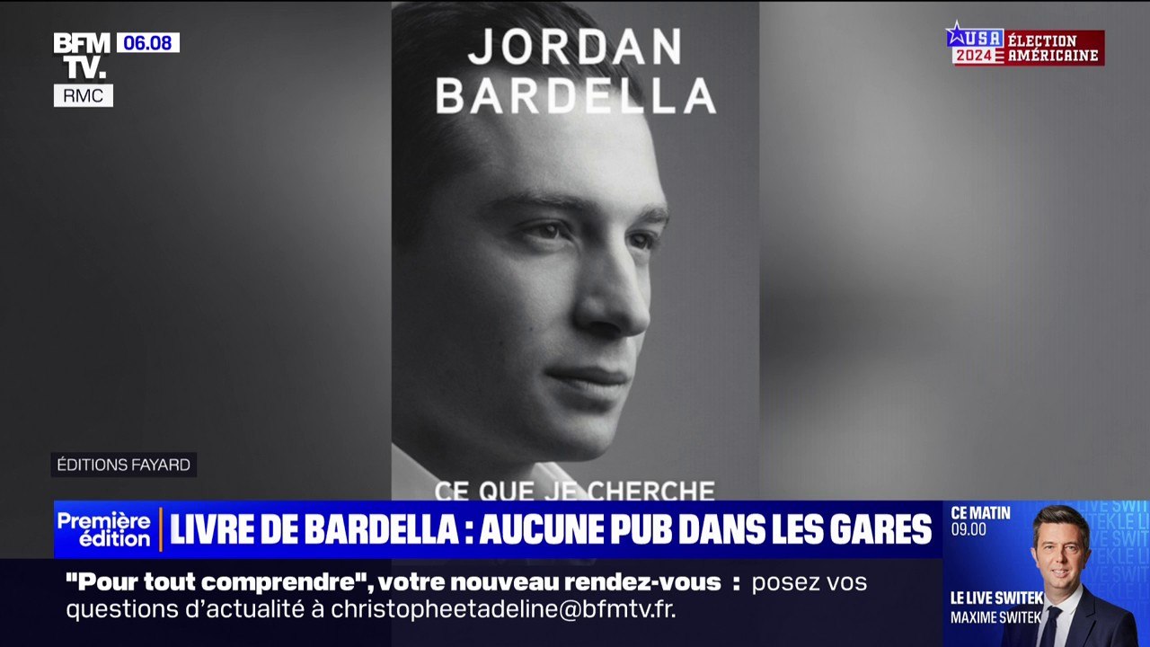 La régie publicitaire de la SNCF assure que l'affiche du livre de Jordan Bardella enfreint "le principe de neutralité"