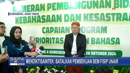 Mendiktisaintek Minta Rektor Cabut Pembekuan BEM Fisip Unair, Buntut Karangan Bunga untuk Presiden
