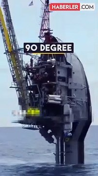 Dünyanın en tuhaf gemisi, fütüristik okyanus laboratuvarına dönüşmek için kasıtlı olarak kendini batırdı ve dikey konuma geçti