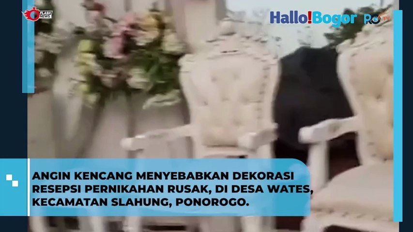 Angin Kencang Terjang Resepsi Pernikahan di Ponorogo, Dekorasi Hancur Berantakan!