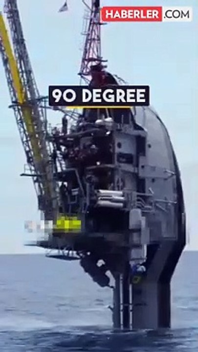 Dünyanın en tuhaf gemisi, fütüristik okyanus laboratuvarına dönüşmek için kasıtlı olarak kendini batırdı ve dikey konuma geçti