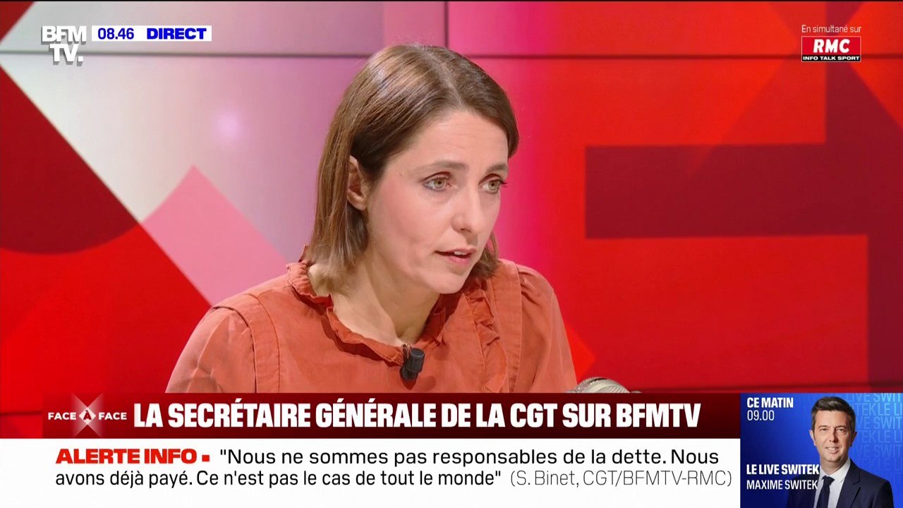 Sophie Binet (CGT): "Les fonctionnaires ne sont pas responsables de la dette"