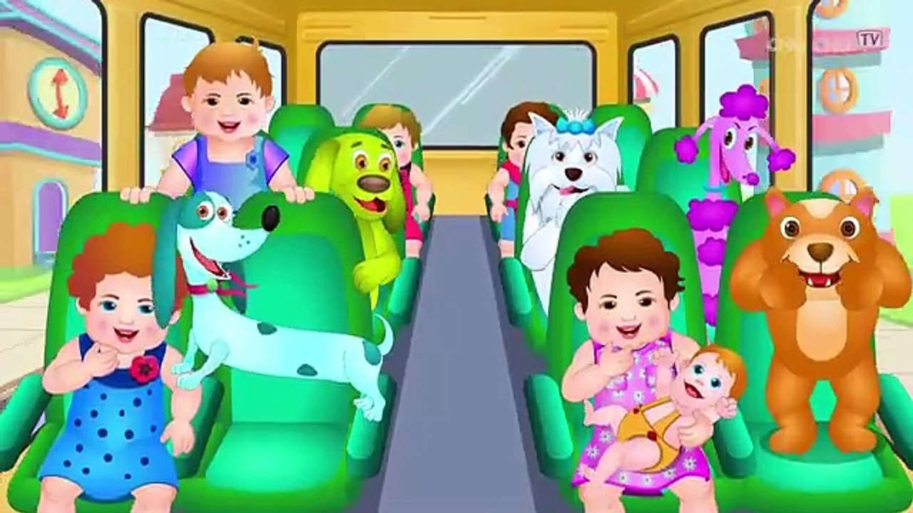 Wheels on the Bus Go Round and Round Rhyme - Popular Nursery Rhymes and Songs for Children