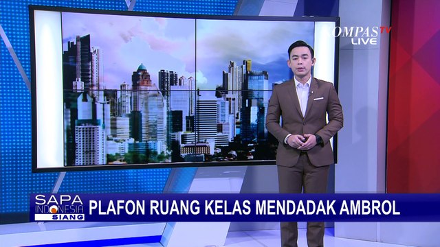 Diduga Lapuk Tergerus Usia, Plafon Ruang Kelas SDN 1 Pamotan Ambrol