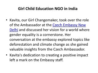 Girl Child Education NGO in India