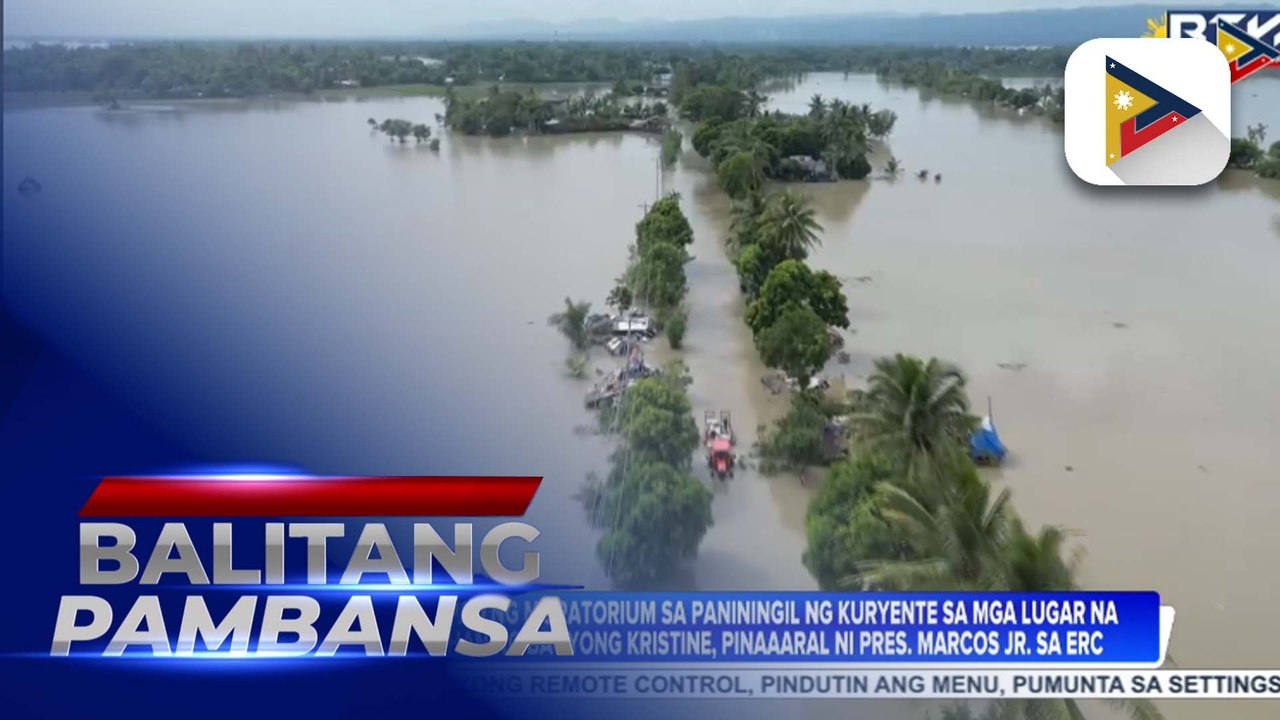 Pagpapatupad ng moratorium sa paniningil ng kuryente sa mga lugar na naapektuhan ng Bagyong Kristine, pinaaaral ni Pres. Marcos Jr. sa ERC