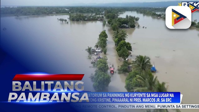 Pagpapatupad ng moratorium sa paniningil ng kuryente sa mga lugar na naapektuhan ng Bagyong Kristine, pinaaaral ni Pres. Marcos Jr. sa ERC