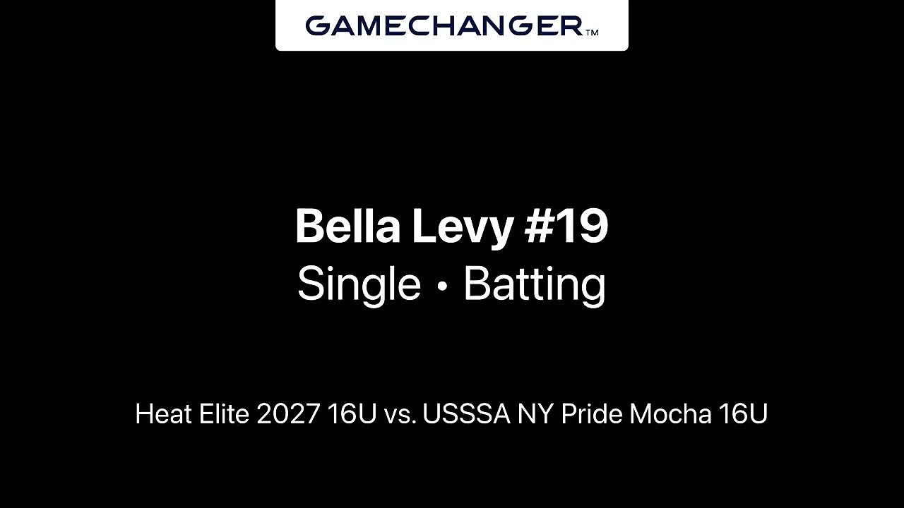 Bella Levy Single vs. USSSA NY Pride Mocha 16U