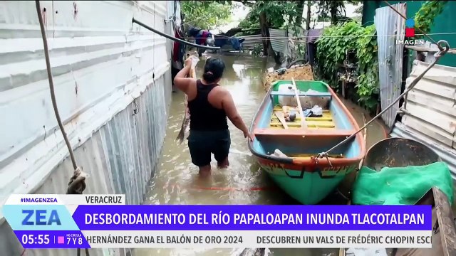 Desbordamiento del río Papaloapan deja bajo el agua a comunidades de Tlacotalpan