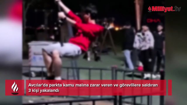 Çocuk parkında zarar veren ve görevlilere bıçak çeken 3 kişi yakalandı