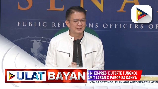 Senate Pres. Escudero: Mga binitiwang pahayag ni ex-Pres. Duterte sa Senate hearing, maaring magamit laban o pabor sa kanya