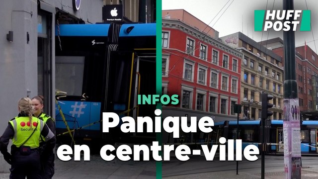 À Oslo, un tramway déraille et s’encastre dans un magasin en plein centre-ville