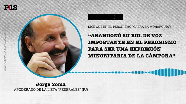 Yoma asegura que caerá la monarquía del PJ: Cristina se ha convertido en una expresión minoritaria de La Cámpora