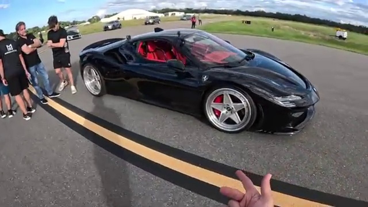 Lamborghini Revuelto vs. Ferrari SF90: Epic 180 MPH 1/2 Mile Drag Race Showdown! Unleashing Performance & Price Insights on Lamborghini Revuelto and Ferrari SF90 Stradale!