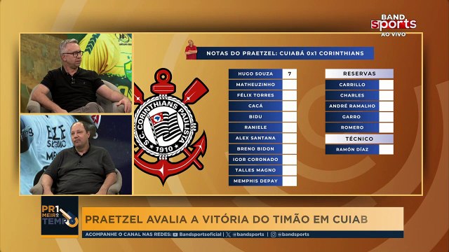 NOTAS DO PRAETZEL! CONFIRA A AVALIAÇÃO DOS JOGADORES DO CORINTHIANS | PRIMEIRO TEMPO