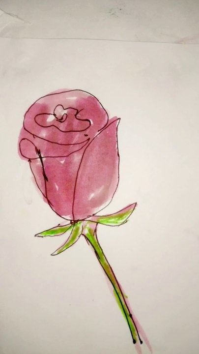 Easy Rose drawing tutorial
