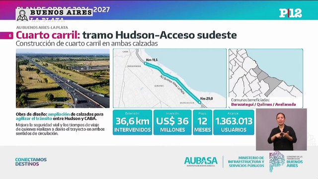 Arteaga detalló las obras en la Autopista Buenos Aires La Plata