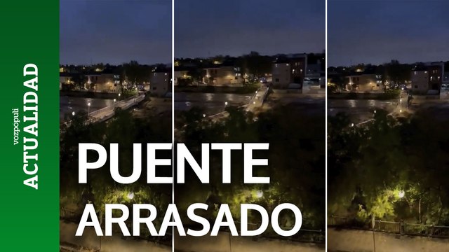 La Dana se lleva por delante un puente en Paiporta, Valencia