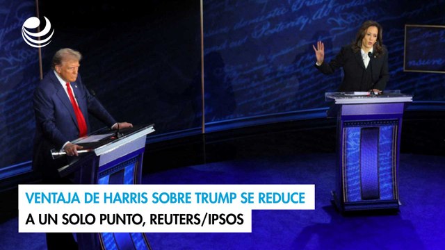 Ventaja de Harris sobre Trump se reduce a un solo punto, Reuters/Ipsos