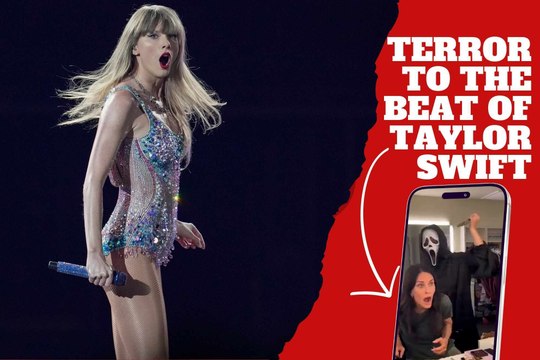 Courteney Cox confronts Ghostface to the beat of Taylor Swift in a moment of hilarious terror