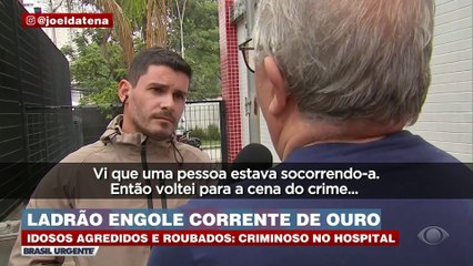 Criminoso rouba corrente de ouro e a engole