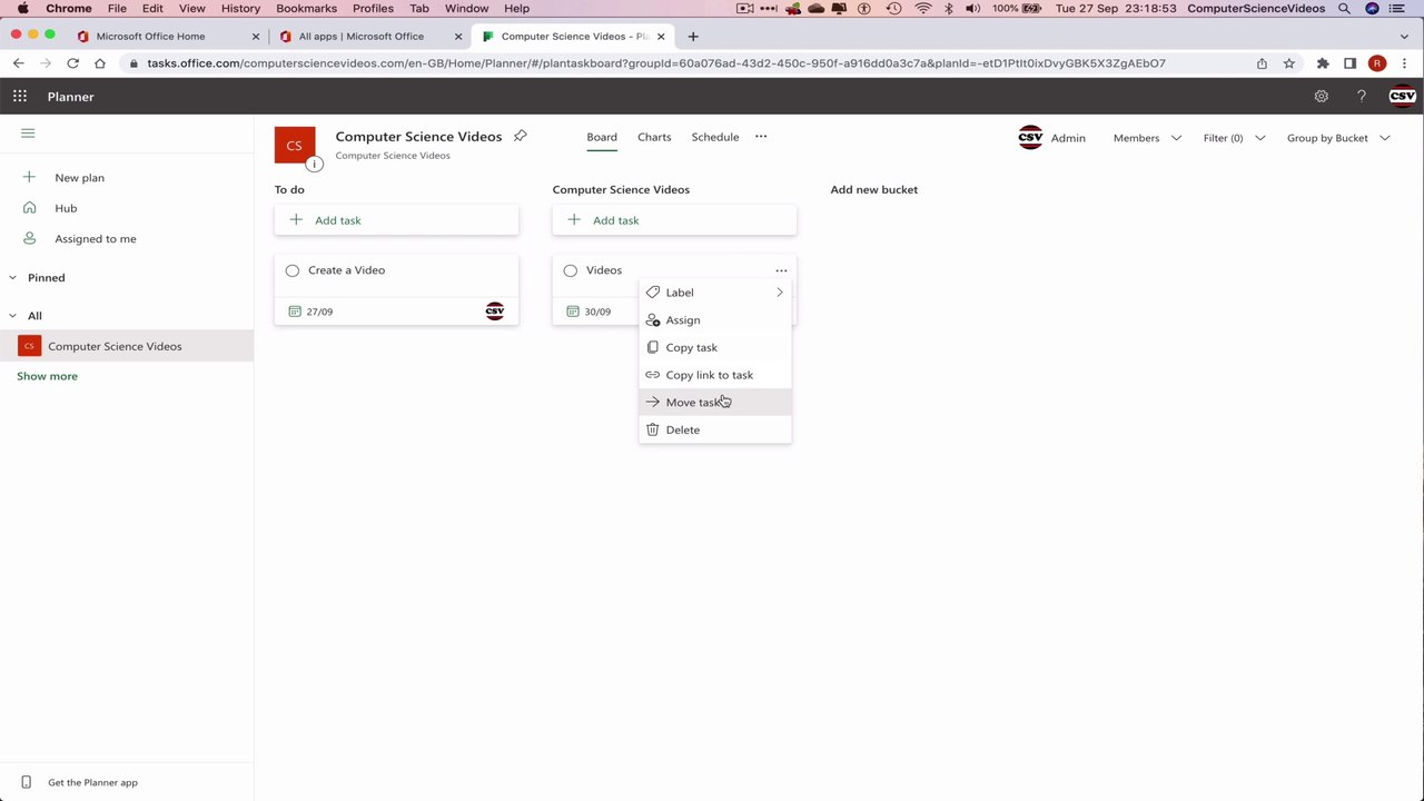 How to USE Microsoft Planner for Office 365 On a Mac - Tutorial 4 - Delete a Task - Basic Tutorial
