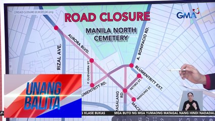 Manila North Cemetery road closures | Unang Balita