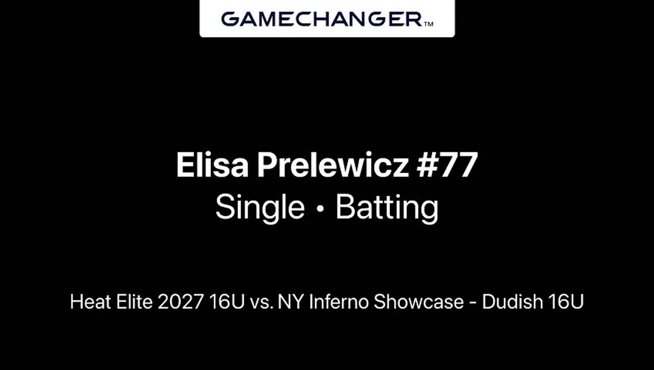 Elisa Prelewicz Single vs. NY Inferno Showcase - Dudish 16U