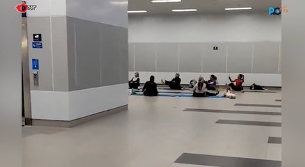 Video viral Olahraga pound fit di MRT